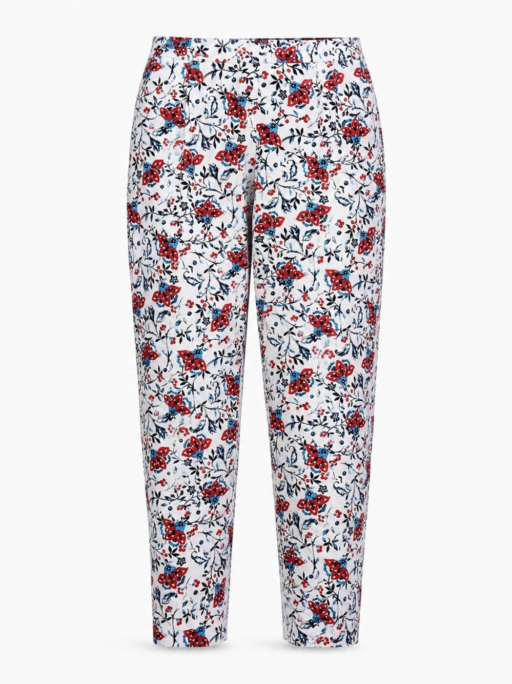 Mountain Lake Red & Blue Floral Cropped Pants